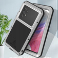 Love Mei Θήκη για Samsung Galaxy A53 5G, armored with glass, ασημένια