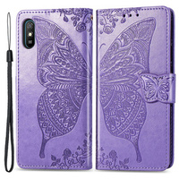 Θήκη με πτερύγιο για Xiaomi Redmi 9A, Butterfly, μωβ