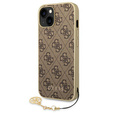 GUESS Θήκη για iPhone 14, 4G Charms Collection Hardcase, καφέ