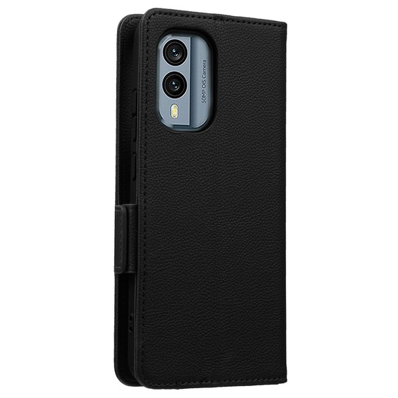 Θήκη με πτερύγιο για Nokia X30 5G, Wallet Litchi Magnet Case, μαύρη