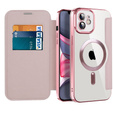 Θήκη με πτερύγιο για iPhone 11, RFID Wallet MagSafe CamShield, ροζ rose gold