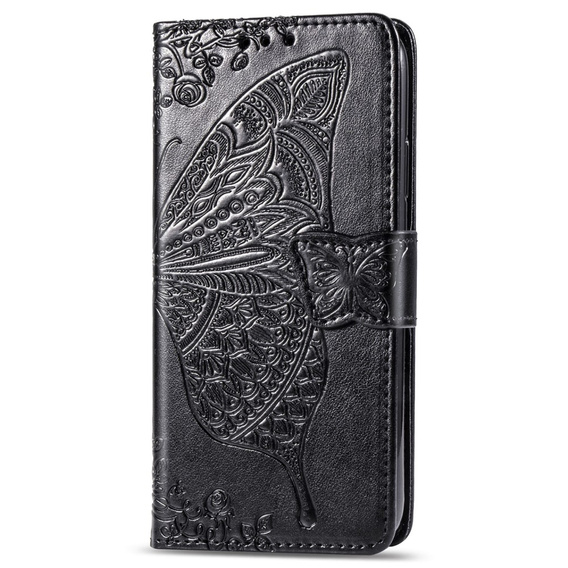 Θήκη με πτερύγιο για Xiaomi Redmi 9, Butterfly, μαύρη