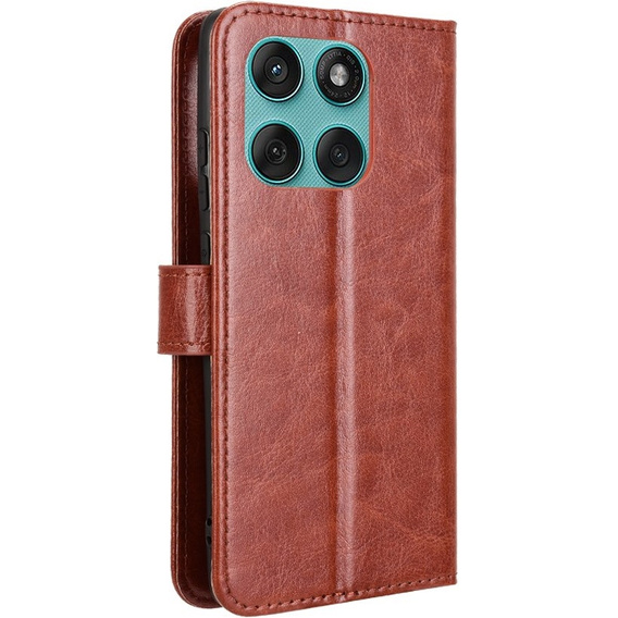 Θήκη με πτερύγιο για Motorola Edge 60 / 60 Fusion, Crazy Horse Wallet, καφέ