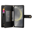 Θήκη με πτερύγιο για Samsung Galaxy S25, Wallet Zipper Pocket, μαύρη