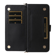 Θήκη με πτερύγιο για Honor 400 5G, Crossbody Leather Wallet, μαύρη