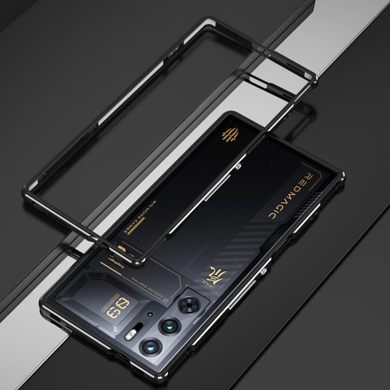 Θήκη για ZTE nubia Red Magic 9 Pro / 9 Pro+ / 10 Pro / 10 Pro+ 5G, Armor Bumper, με κάλυμμα φακού, μαύρο / ασημί