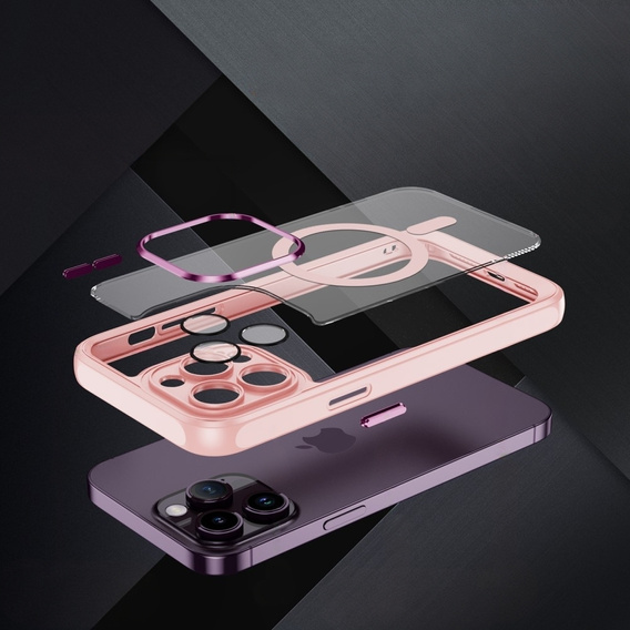 Θήκη για iPhone 15 Pro, ERBORD Impact Guard, MagSafe, ροζ