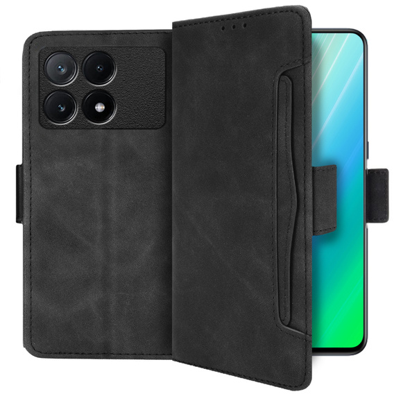 Θήκη με πτερύγιο για Xiaomi Poco X6 Pro 5G, Card Slot, μαύρη