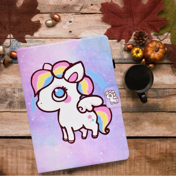 Θήκη για Samsung Galaxy Tab A7 Lite, με πτερύγιο, colorful horse
