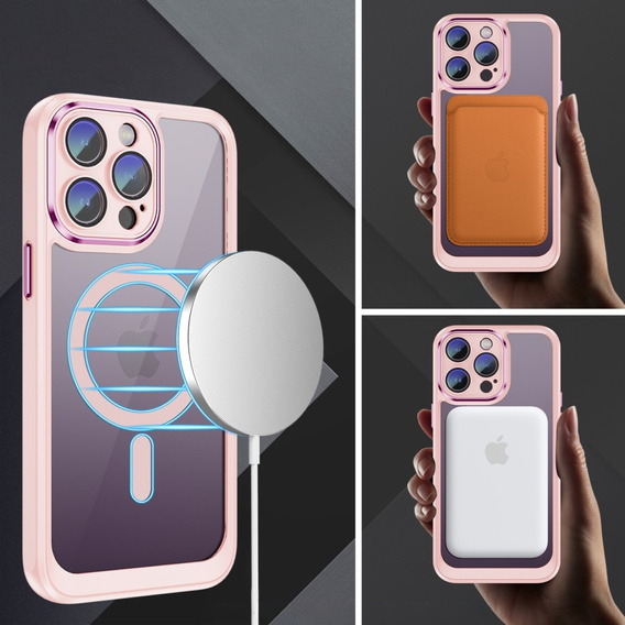 Θήκη για iPhone 15 Pro, ERBORD Impact Guard, MagSafe, ροζ