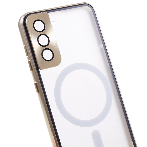 Μαγνητική θήκη MagSafe Dual Glass για Samsung Galaxy S21+ Plus, χρυσή