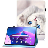 Θήκη για Lenovo Tab M10 Plus 10.6 Gen 3 125F/128F, Stand Case Card Slot, white cat