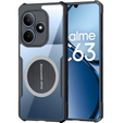 Θήκη για Realme C63, με μαγνητική πλάκα, διαφανής / μαύρη