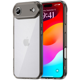 Θήκη σιλικόνης για iPhone Air, με σκληρή πλάτη, μαύρο καπνιστό χρώμα