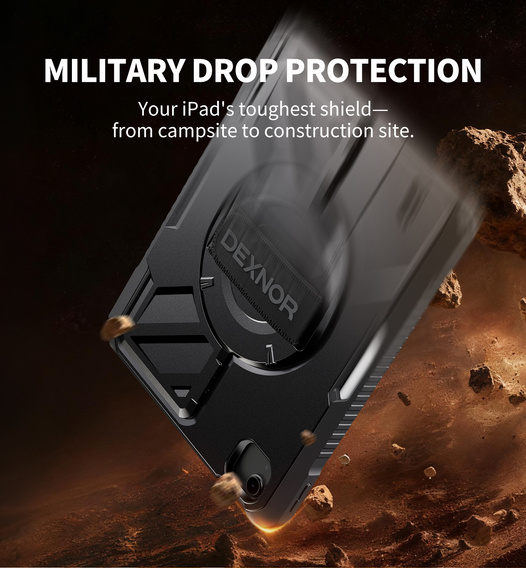Θήκη Dexnor 360° με ιμάντα και θήκη για γραφίδα για iPad Air 11" 2025/2024 (7/6 γεν.)