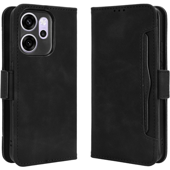 Θήκη πτερύγιο για Oppo Reno 14F, Υποδοχή κάρτας, πορτοφόλι, μαύρο