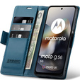 ERBORD Γυαλιστερό πορτοφόλι Litchi με πτερύγιο για Motorola Moto G56 5G