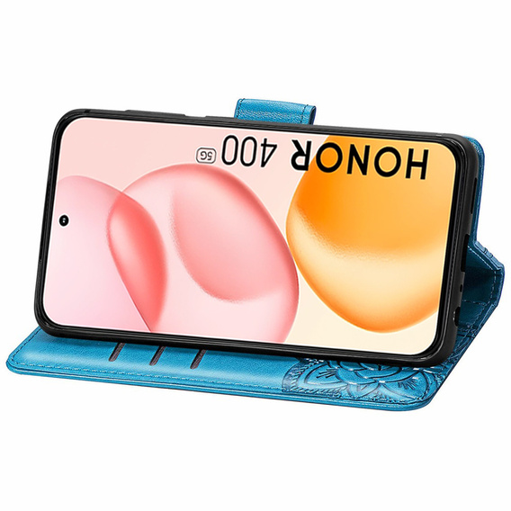 Θήκη με πτερύγιο για Honor 400 5G, Butterfly, μπλε