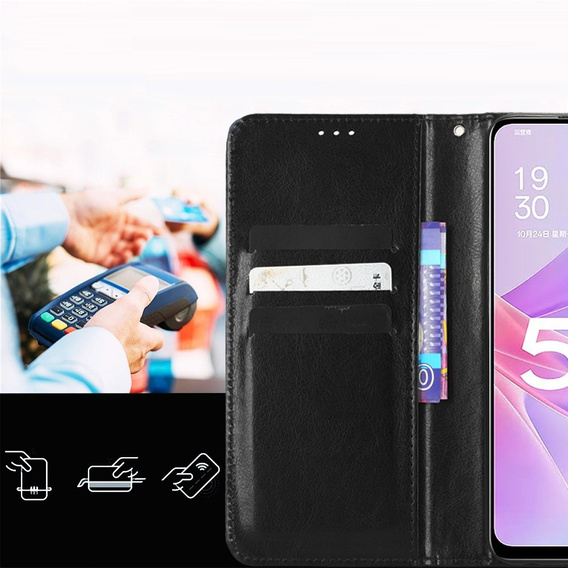 Θήκη με πτερύγιο για Huawei Nova 11 Pro, Crazy Horse Wallet, μαύρη