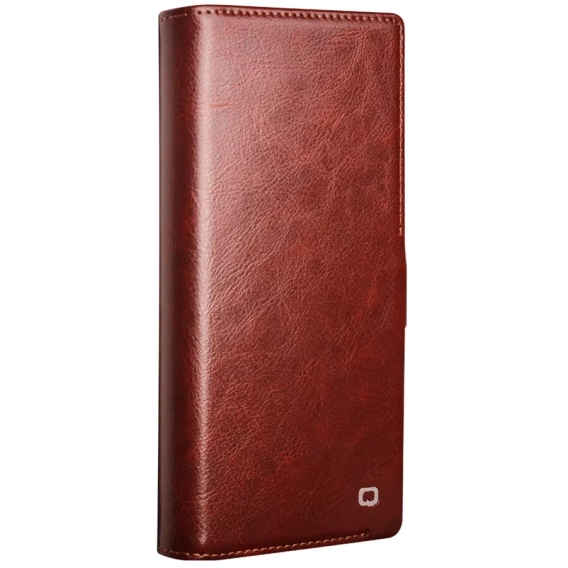 θήκη flip για Samsung Galaxy S25 Ultra, QIALINO Leather Wallet, σκούρο καφέ