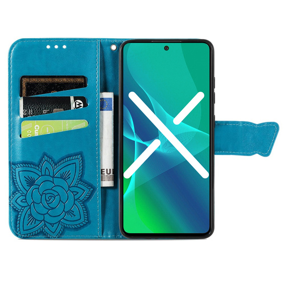 Θήκη με πτερύγιο για Xiaomi Redmi 10C, Butterfly, μπλε
