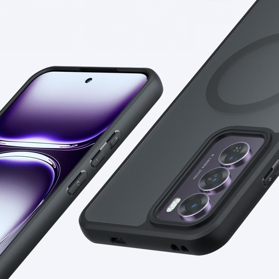 Θήκη για Oppo Reno 12 Pro, για MagSafe, ERBORD Μatt Case, μαύρη