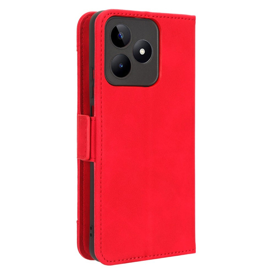 Θήκη με πτερύγιο για Realme Note 50, Card Slot, κόκκινη