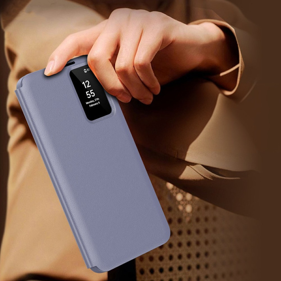 Αναδιπλούμενη θήκη για Samsung Galaxy A56 5G, Smart View Wallet, μωβ