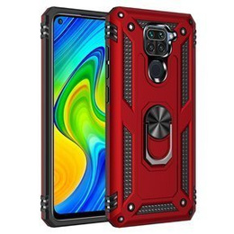 θωρακισμένη θήκη για Xiaomi Redmi Note 9, Nox Case Ring, κόκκινη