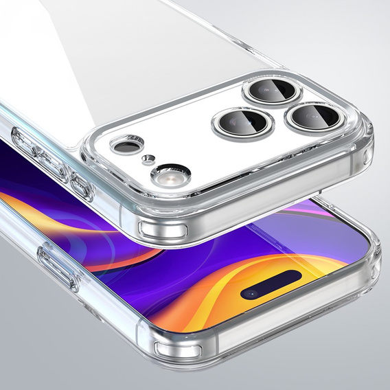 Θήκη σιλικόνης για iPhone 17 Pro Max, με σκληρή πλάτη, διάφανη