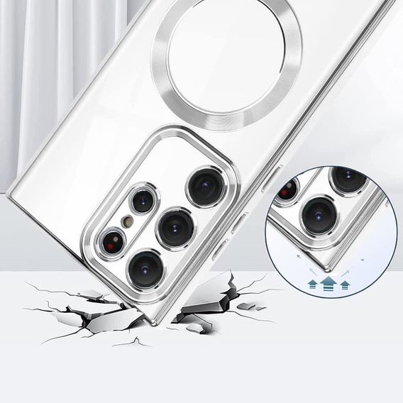 Θήκη για Samsung Galaxy S23 Ultra, MagSafe Hybrid, ασημένια