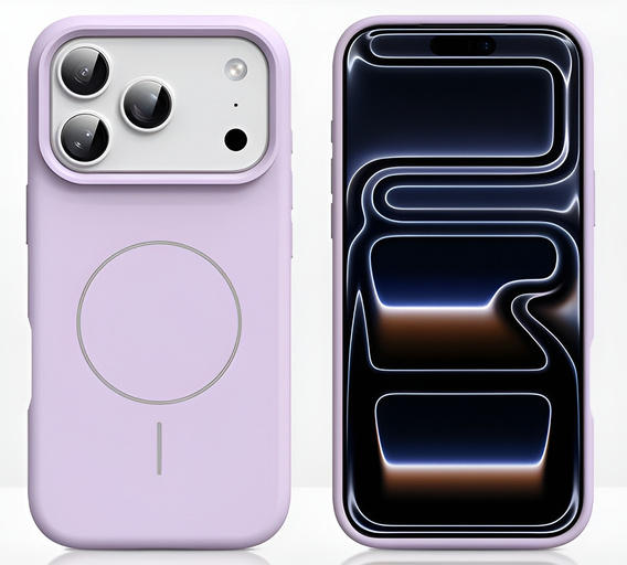 Θήκη σιλικόνης για iPhone 17 Pro Max, για MagSafe, αντικραδασμική, μοβ