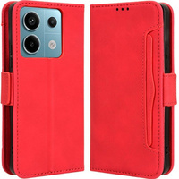 Θήκη με πτερύγιο για Xiaomi Redmi Note 13 Pro 5G, Card Slot, κόκκινη