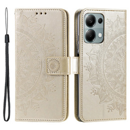 Θήκη με πτερύγιο για Xiaomi Redmi Note 13 Pro 4G / Xiaomi Redmi Note 14S / Xiaomi Poco M6 Pro 4G, Mandala, χρυσή