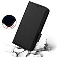 Θήκη για HTC U24 Pro 5G, Wallet Litchi Leather, μαύρη