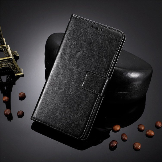 Θήκη με πτερύγιο για Xiaomi 12T, Crazy Horse Wallet, μαύρη