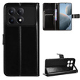 Θήκη με πτερύγιο για Xiaomi Poco F6 Pro, Crazy Horse Wallet, μαύρη