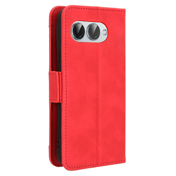 Θήκη με πτερύγιο για T Phone 3 5G, Card Slot, κόκκινη