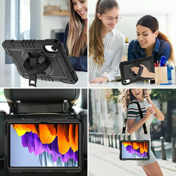 Θήκη θωράκισης για Xiaomi Redmi Pad 2, με βάση και ιμάντα ώμου – μαύρη