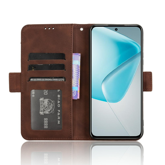 Θήκη με πτερύγιο για Infinix Hot 50 Pro 4G, Card Slot, καφέ