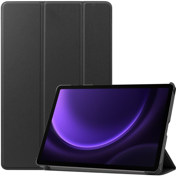 Θήκη για Samsung Galaxy Tab S9 FE, τρίπτυχη, μαύρη