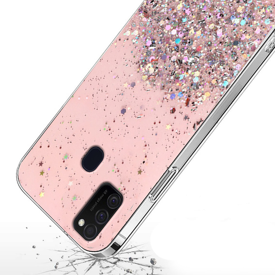Θήκη για Samsung Galaxy M21, Glittery, ροζ