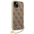 GUESS Θήκη για iPhone 14, 4G Charms Collection Hardcase, καφέ