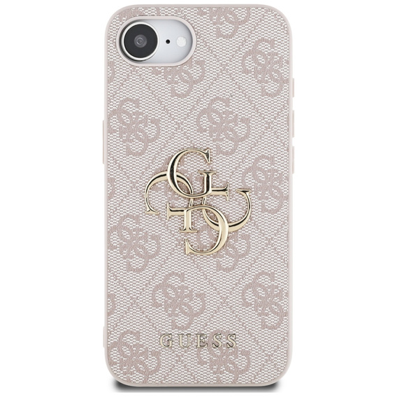 GUESS Θήκη για iPhone 16E, 4G Big Metal Logo, ροζ