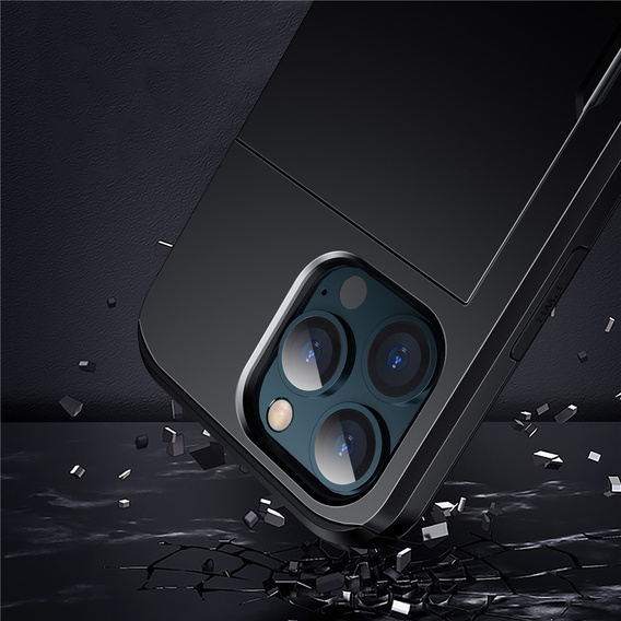 Θήκη για iPhone 12 / 12 Pro, Sliding Card Holder, μαύρη