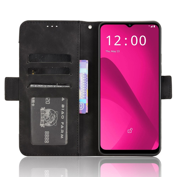 Θήκη με πτερύγιο για T Phone 2 5G, Card Slot, μαύρη