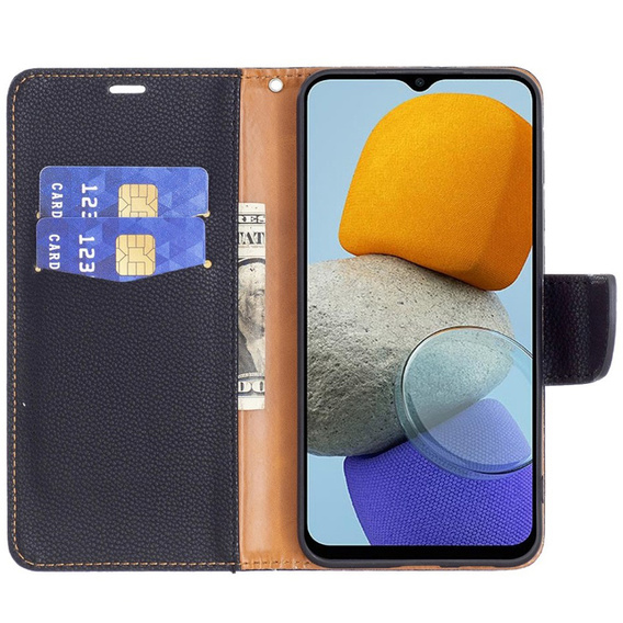 Θήκη με πτερύγιο για Samsung Galaxy M33 5G, Wallet Litchi Magnet, μαύρη