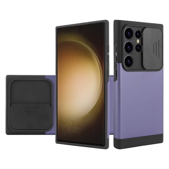 Θήκη για Samsung Galaxy S24 Ultra, ERBORD MagProtect Slide Camera, μωβ
