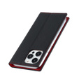 Θήκη με πτερύγιο για iPhone 14 Pro, Litchi Skin Grain, μαύρη
