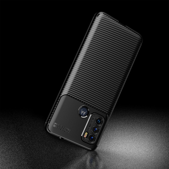 Θήκη για Motorola Moto G60, Carbon Gel, μαύρη